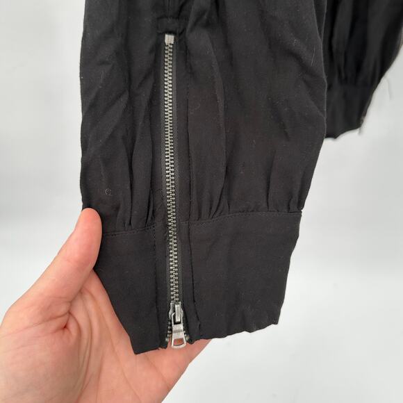 SPLENDID Black Long Sleeves Split Neck Pocket Elastic Waist Jumpsuit // S - Picture 7 of 10